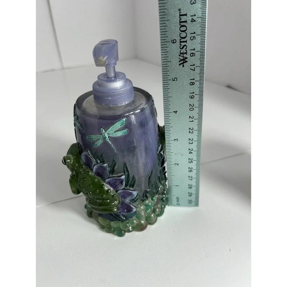 Vintage Lucite 60s 70s Purple Green‎ Frog Decor Bathroom Vanity Set 3 pc RARE